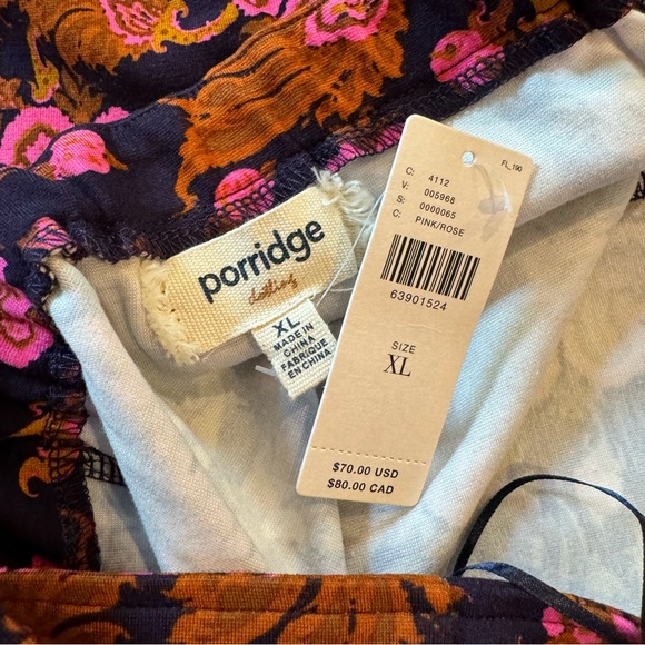 Anthropologie | Porridge Top Seamed Cross Back Tank Top Pink Navy Bohemian - Picture 5 of 5